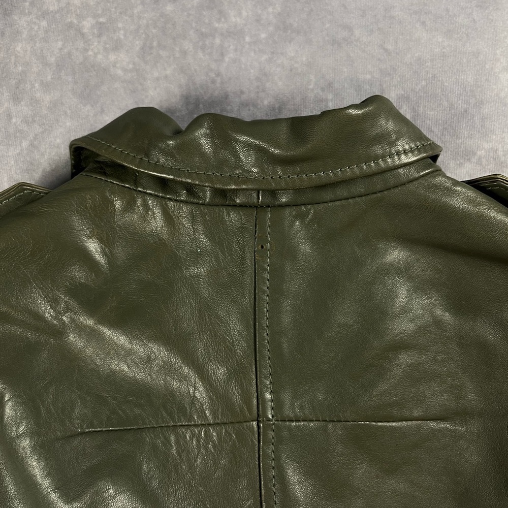 Diesel Olive Leather Jacket - Picture 4 of 8